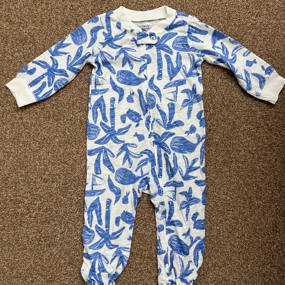 Carter's Other - Carter's Blue and White Footie Pajamas